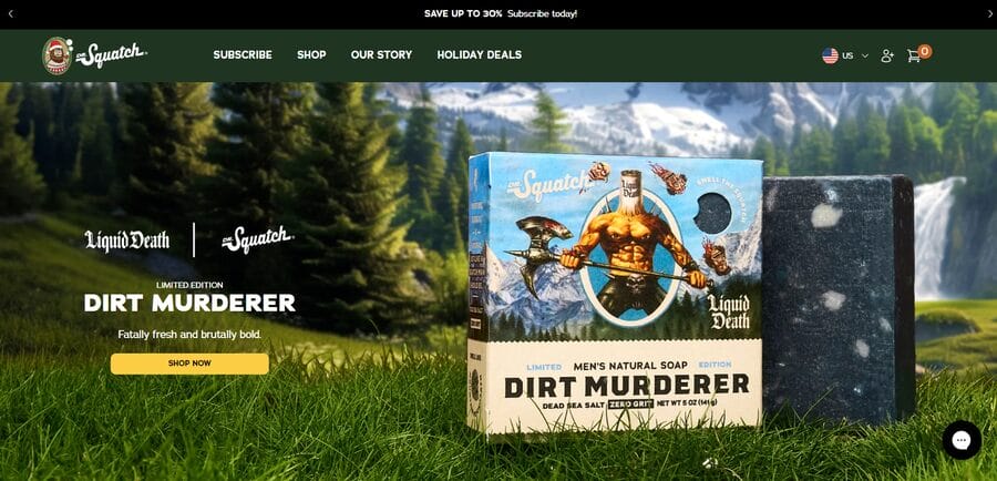 Dr. Squatch website screenshot