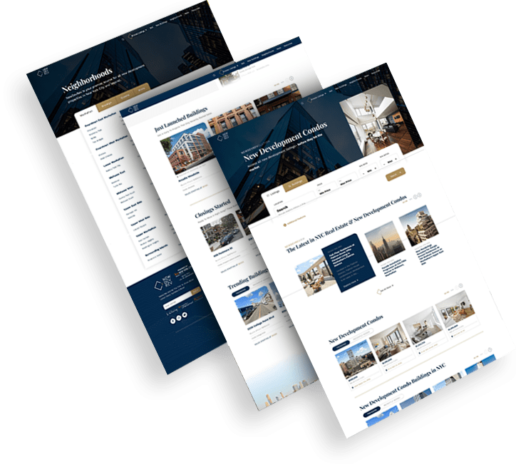 Trio of NewDevRev website images